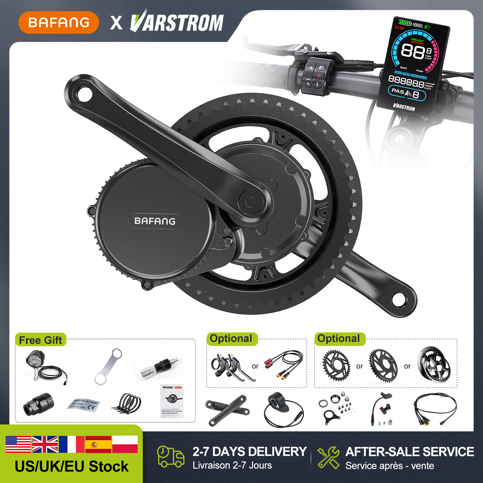 Mid Drive Conversion Kit 1000W - [US Stock] Silnik centralny BAFANG 48V