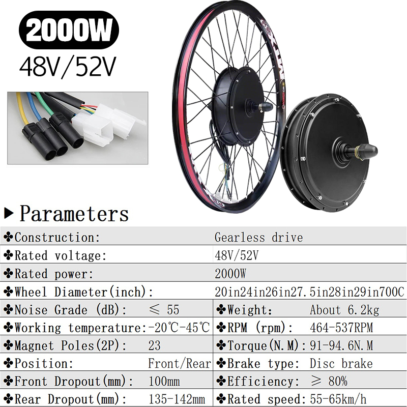 Nowy Zestaw do Konwersji Rower – 5000W Hub Motor Kit 72V recenzja i cena