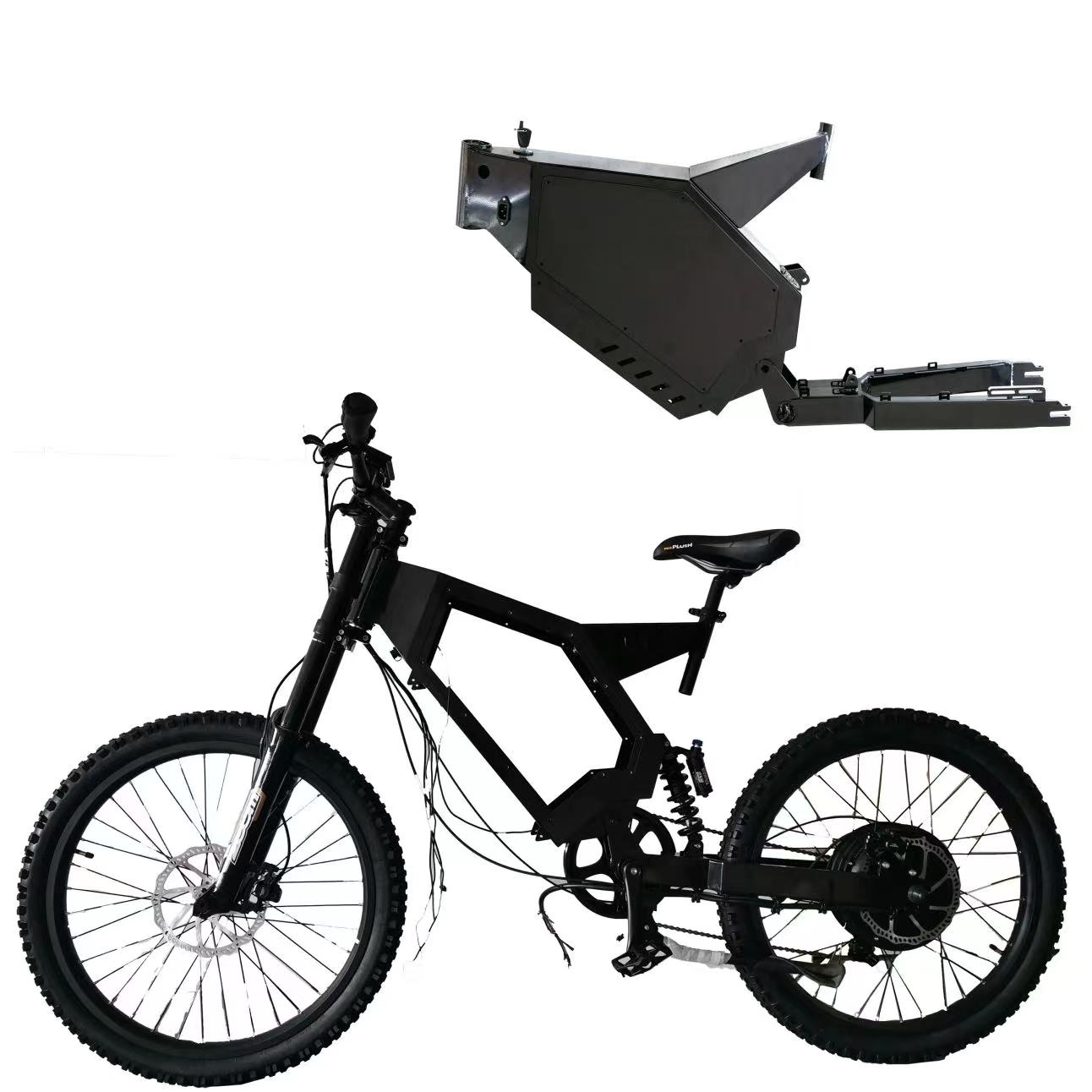 Rama stalowa do roweru elektry – 3000W Stealth Bomber Motor recenzja i cena