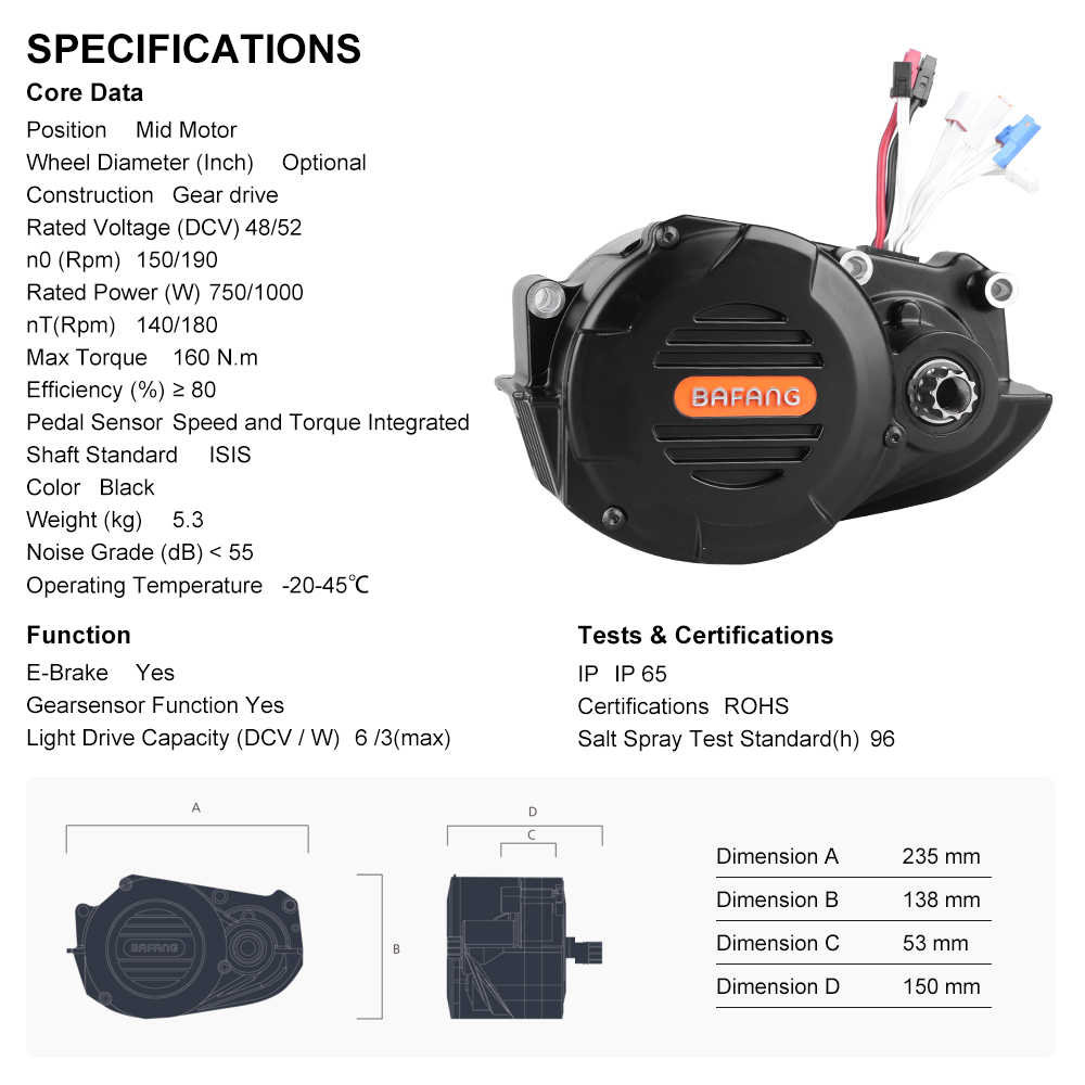 Bafang M620 G510 48V 52V 1000W – Mid Drive Conversion Kit 1000W recenzja i cena